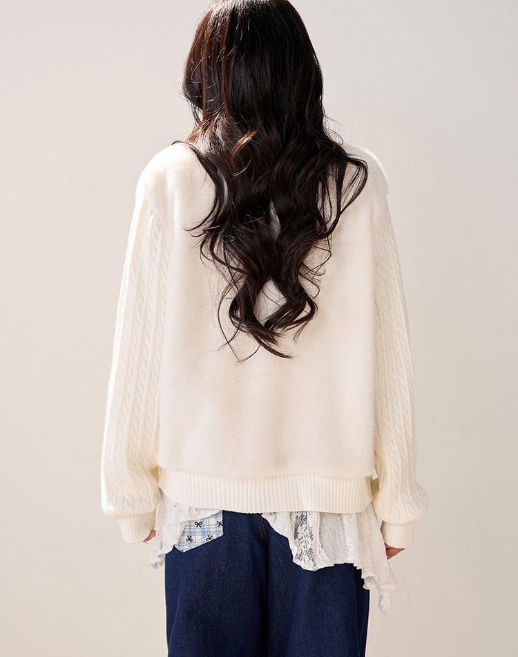 Winter thick sweater sweet knitted coat for women