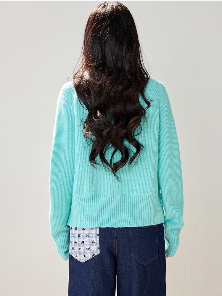 Autumn and winter lazy lapel coat loose knitted cardigan