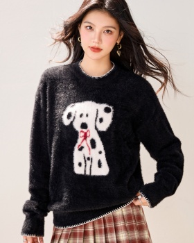 American style loose tops round neck autumn sweater for women
