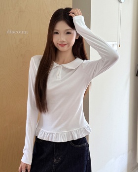 Doll collar sweet autumn playful tops