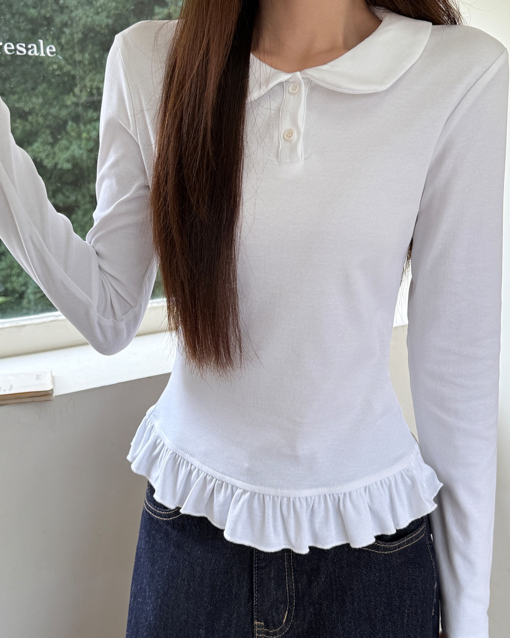 Doll collar sweet autumn playful tops