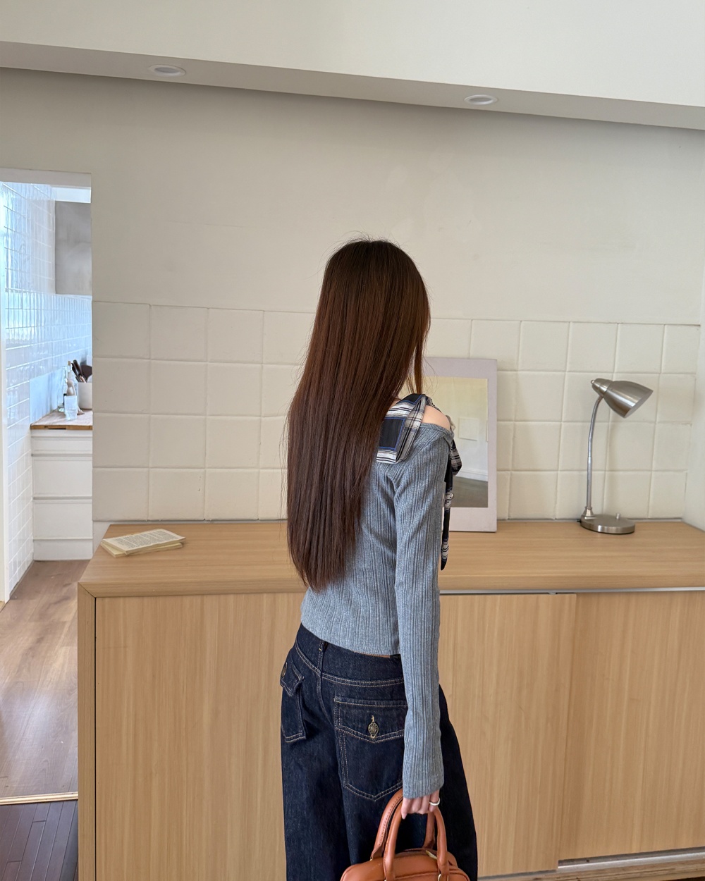 Autumn plaid strapless asymmetry bandage spicegirl tops