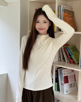 Plus velvet T-shirt half high collar bottoming shirt