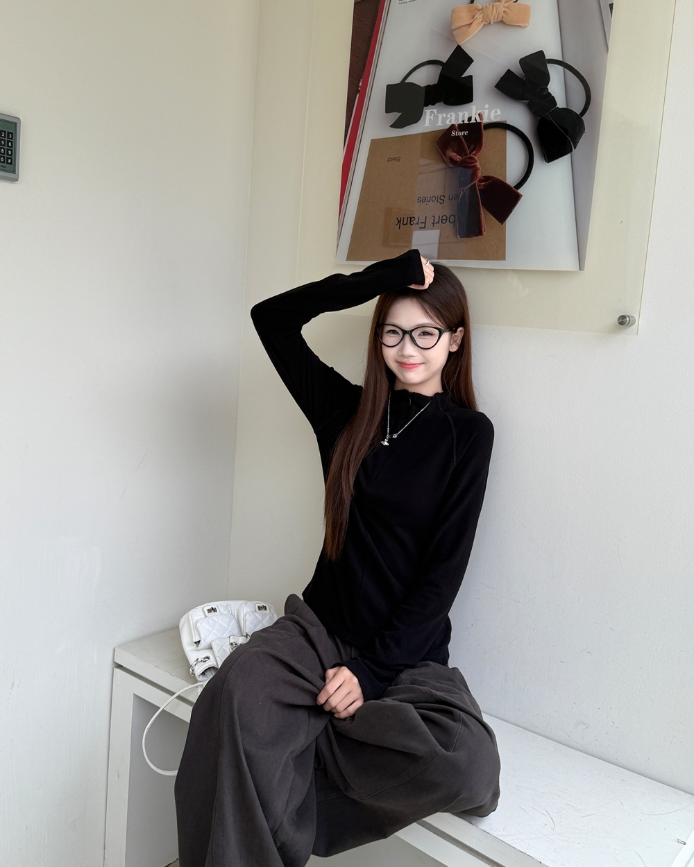 Plus velvet T-shirt half high collar bottoming shirt