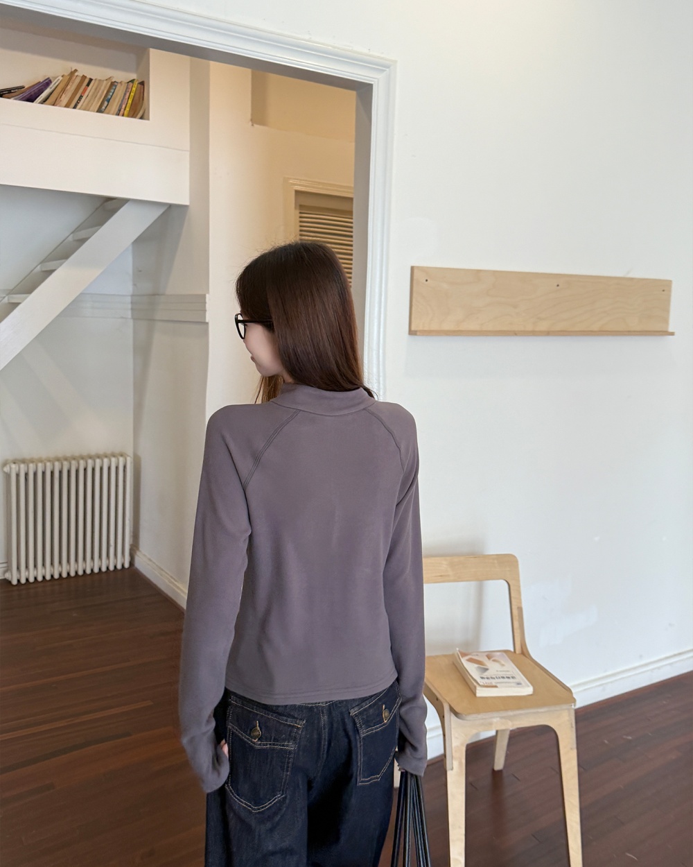 Plus velvet T-shirt half high collar bottoming shirt