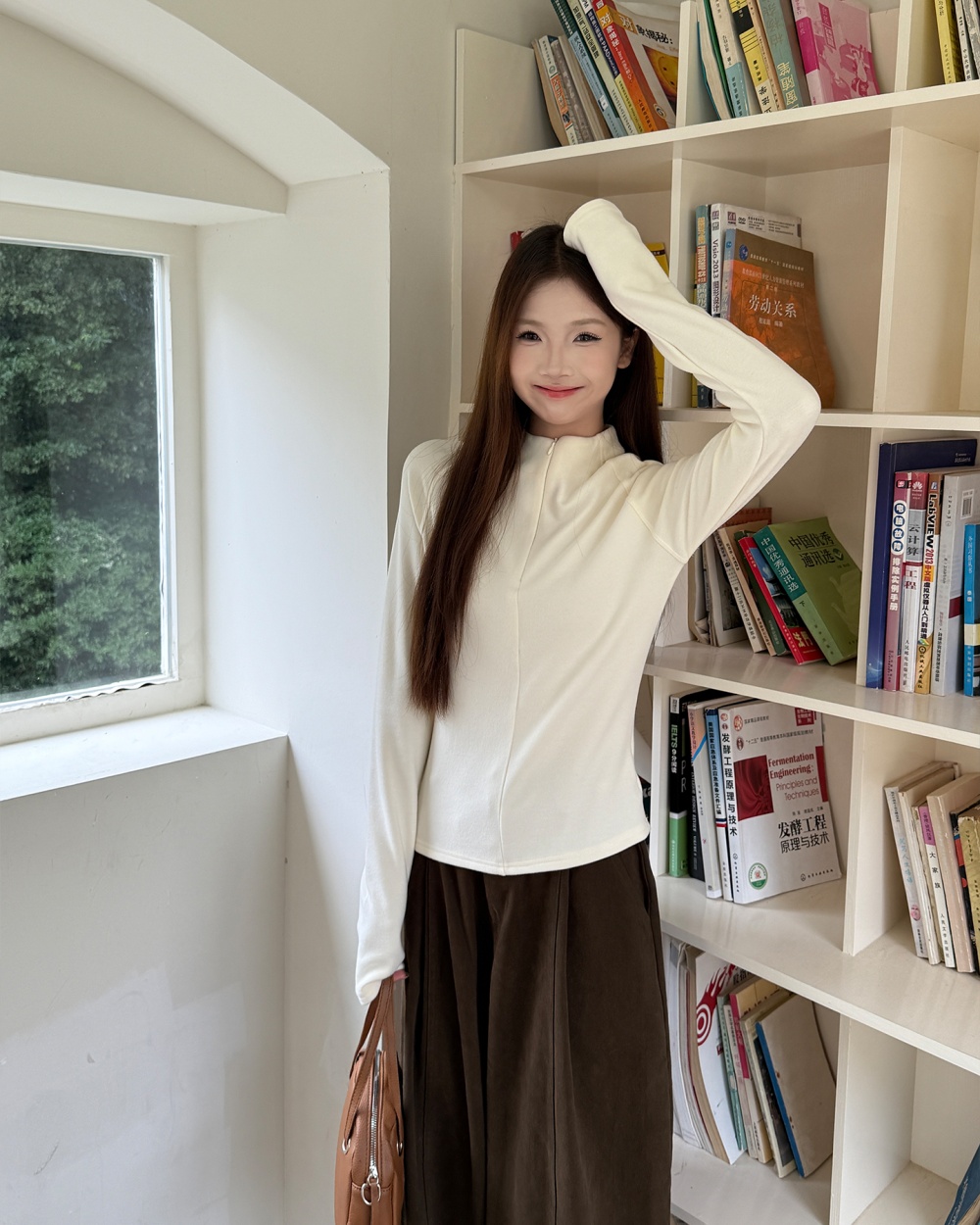 Plus velvet T-shirt half high collar bottoming shirt