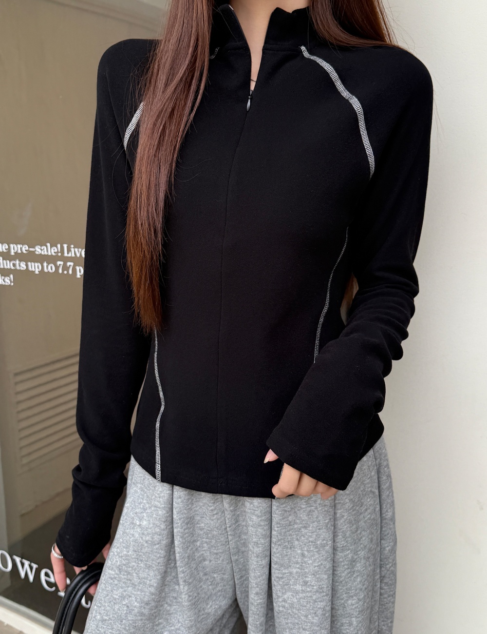 Plus velvet bottoming shirt autumn and winter tops for women