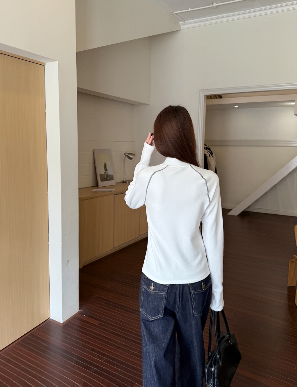 Plus velvet bottoming shirt autumn and winter tops for women