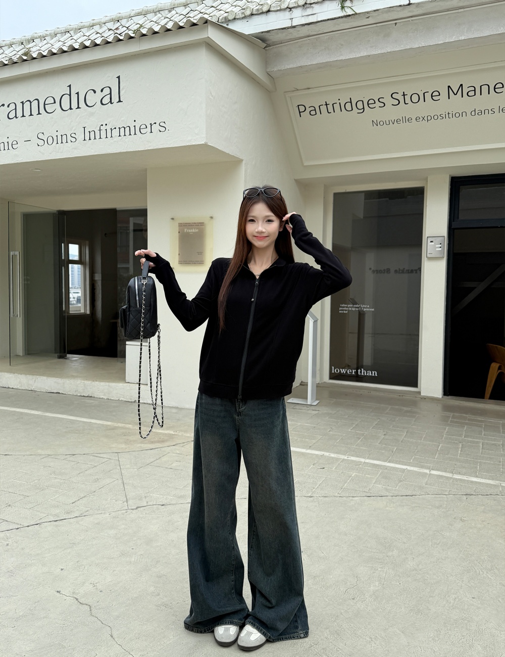 Plus velvet coat half high collar hoodie for women