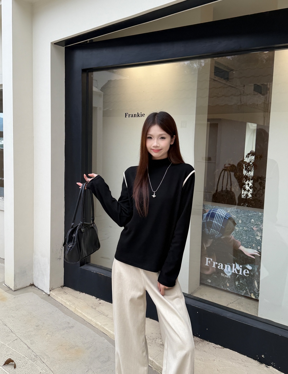 Spring and autumn T-shirt bottoming shirt for women