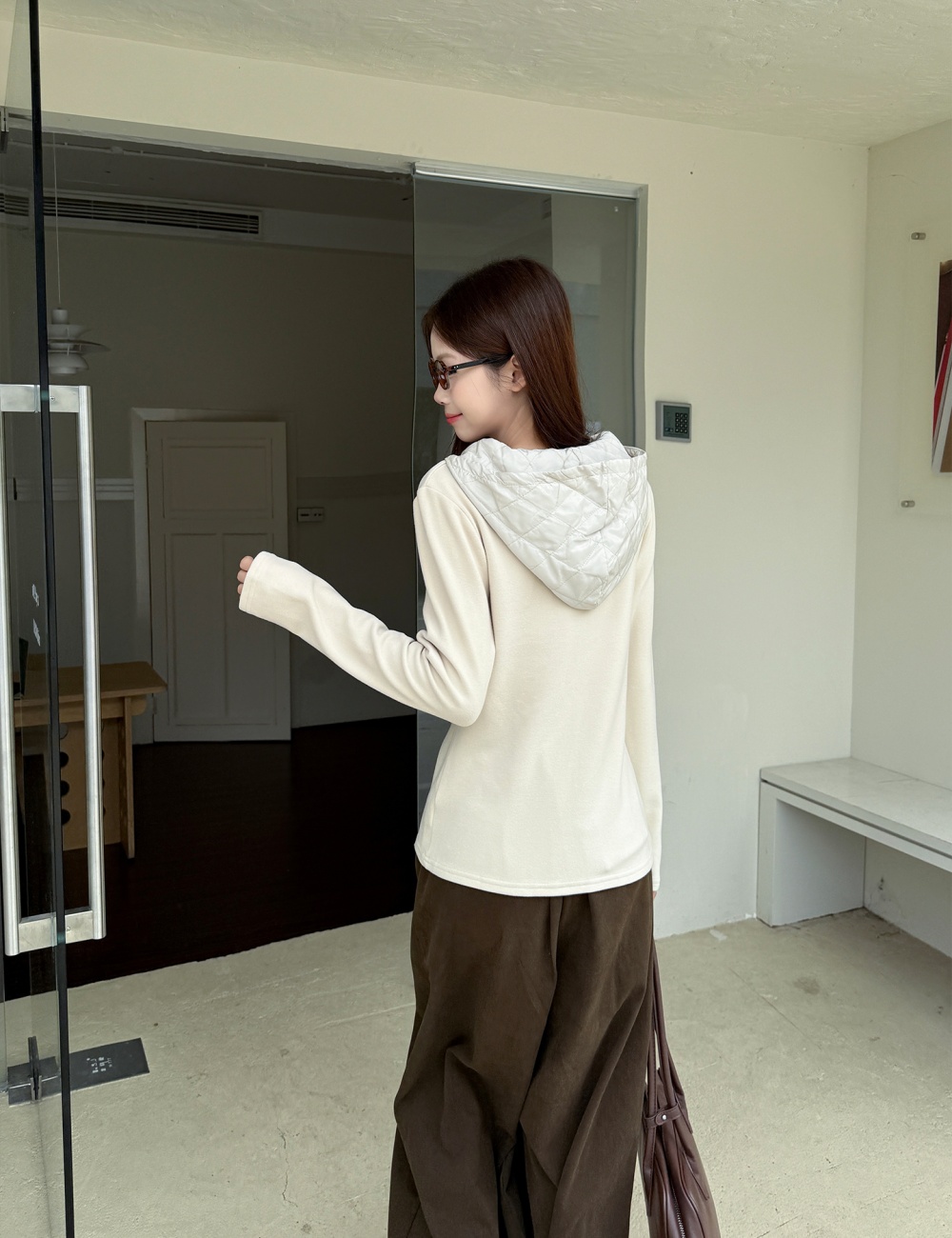 Half zip bottoming shirt inside the ride T-shirt for women