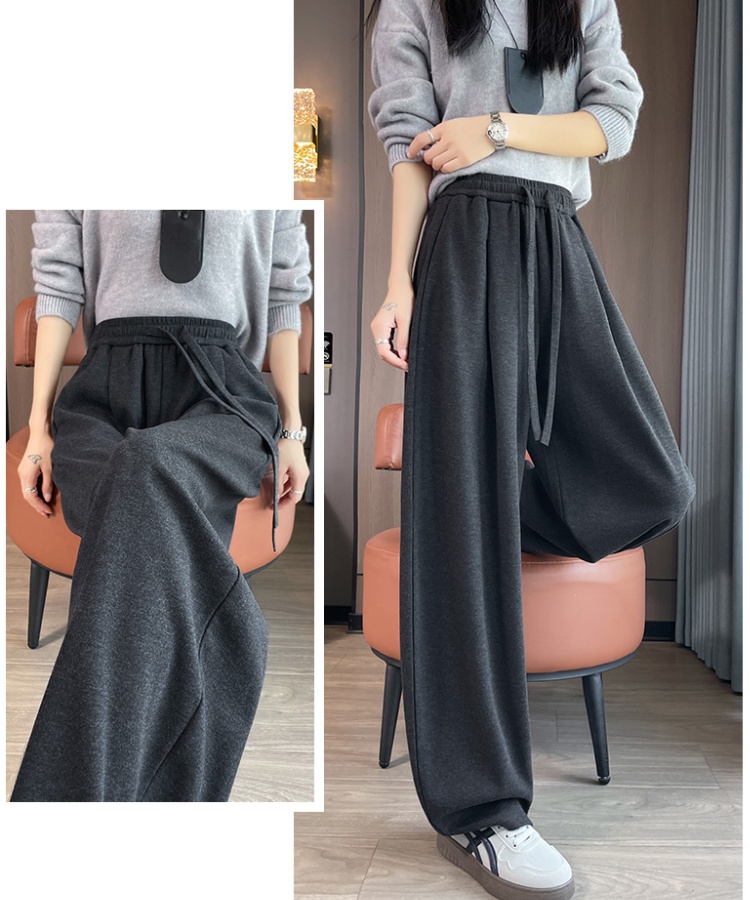 Elastic waist fashion pants temperament wide leg pants