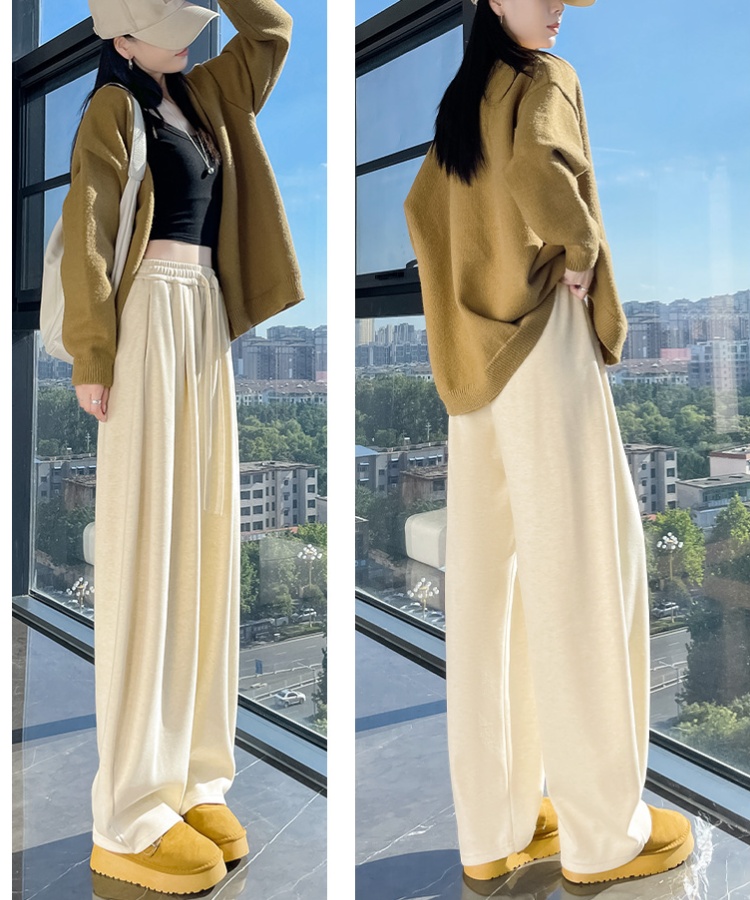 Elastic waist fashion pants temperament wide leg pants