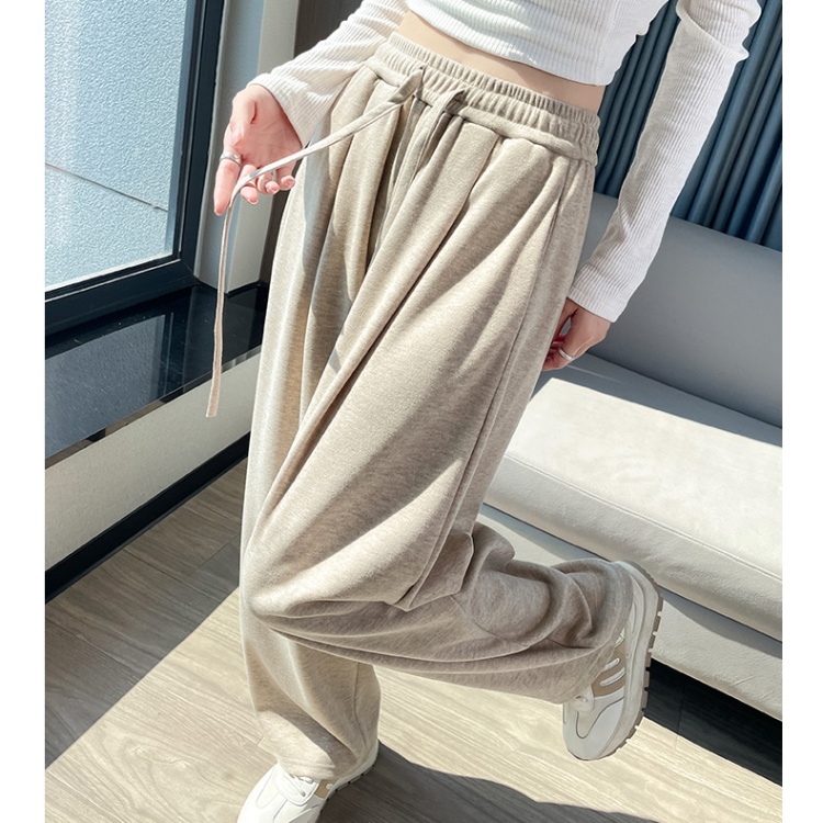 Elastic waist fashion pants temperament wide leg pants