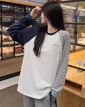 Loose round neck bottoming shirt pure cotton tops