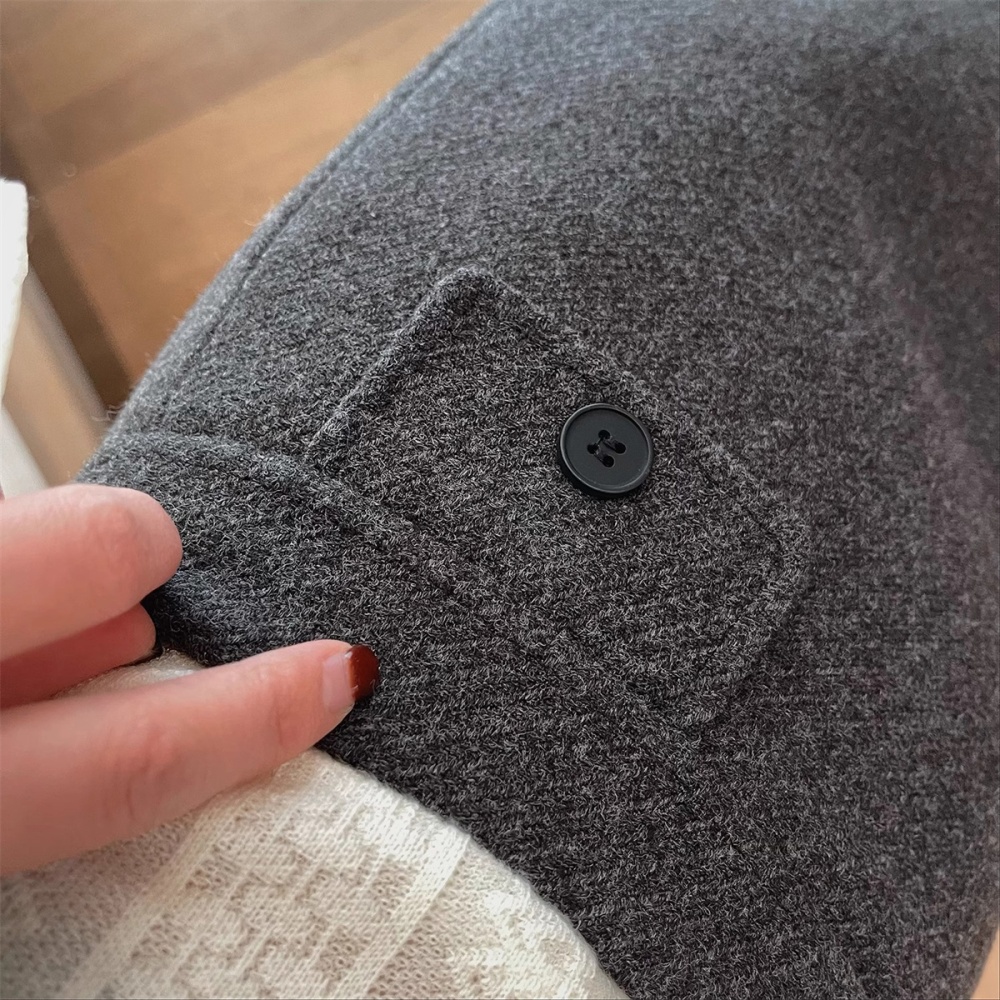 All-match gray skirt black package hip short skirt