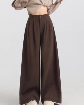 Wide leg doll shirt lazy long pants for women