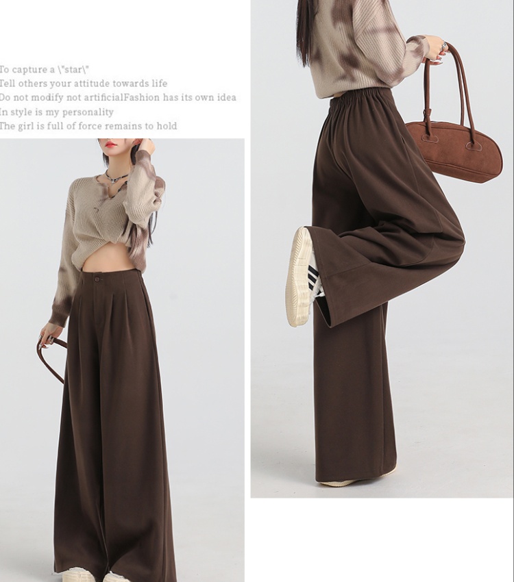 Wide leg doll shirt lazy long pants for women