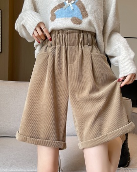 Corduroy autumn and winter boots pants crimping shorts
