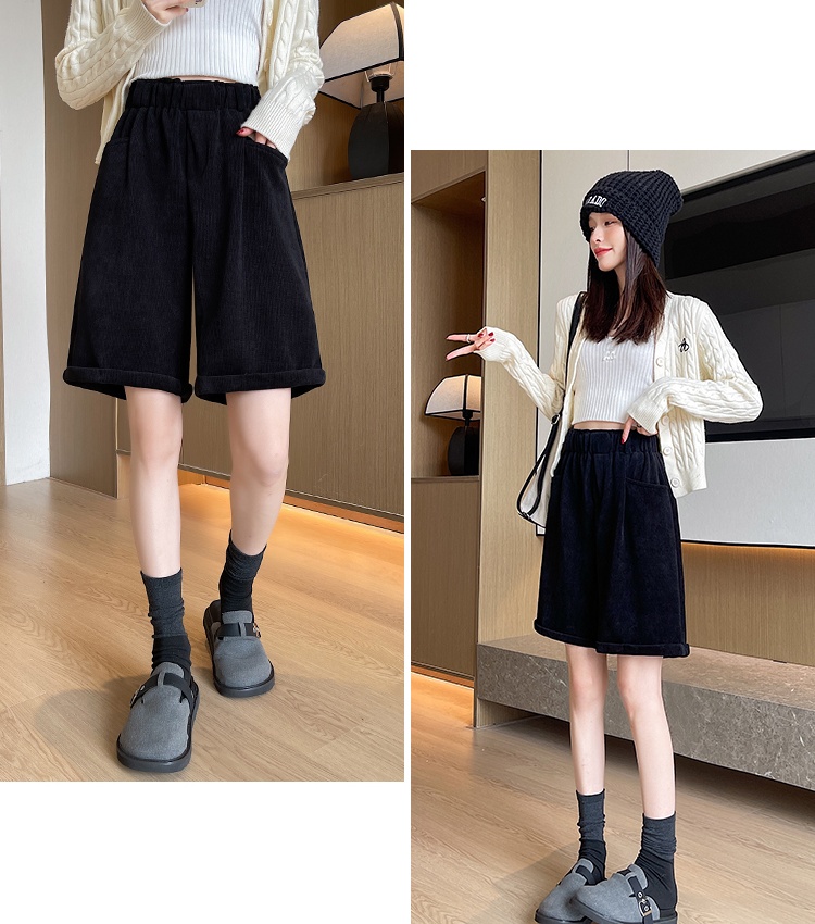 Corduroy autumn and winter boots pants crimping shorts