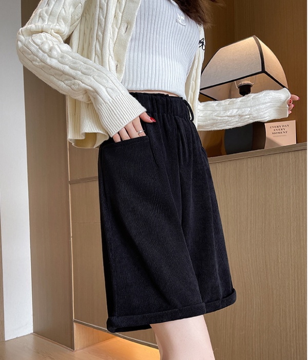 Corduroy autumn and winter boots pants crimping shorts