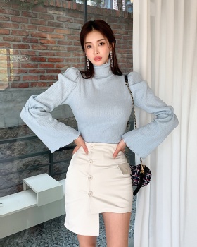 Trumpet sleeves skirt fashion tops 2pcs set for women