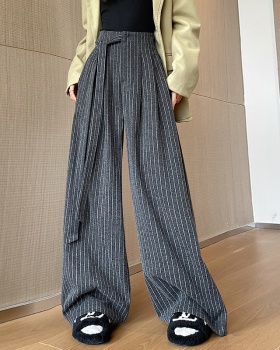 Cashmere long pants thick wide leg pants for women