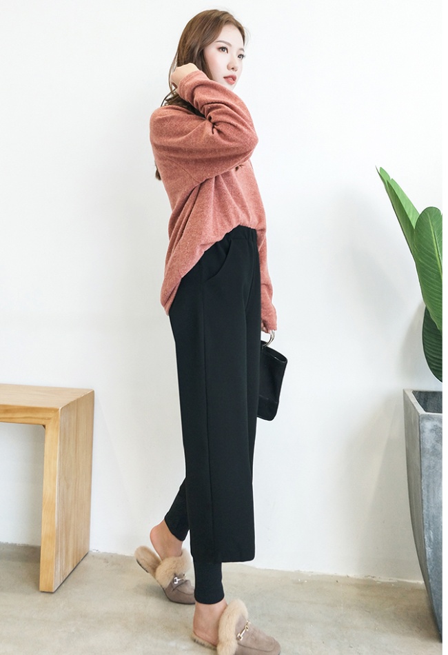 Straight pants casual pants woolen long pants for women