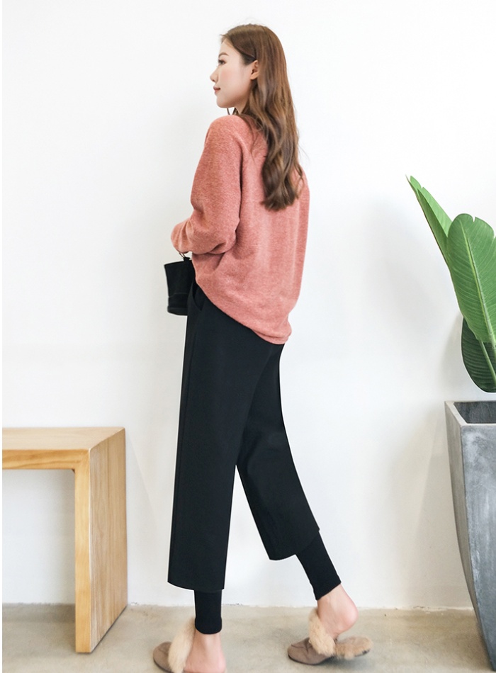 Straight pants casual pants woolen long pants for women