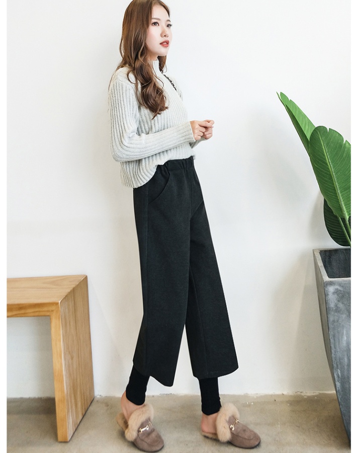 Straight pants casual pants woolen long pants for women