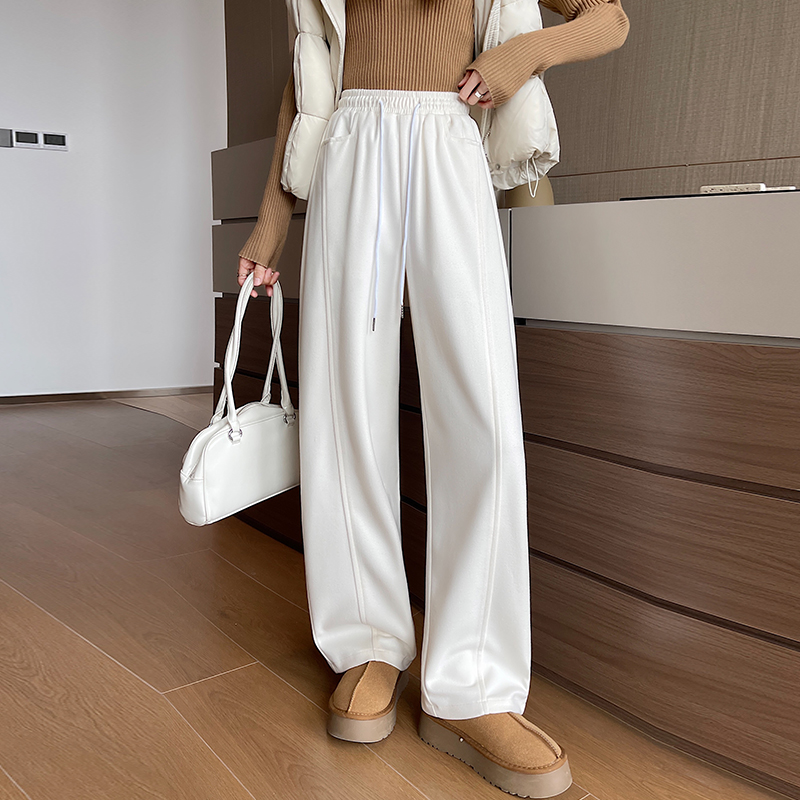 Casual drape banana pants pants lazy white wide leg pants