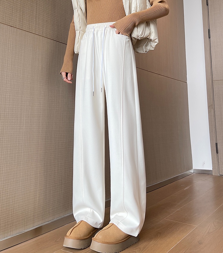 Casual drape banana pants pants lazy white wide leg pants