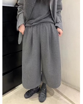 Straight pants gray woolen autumn and winter casual pants