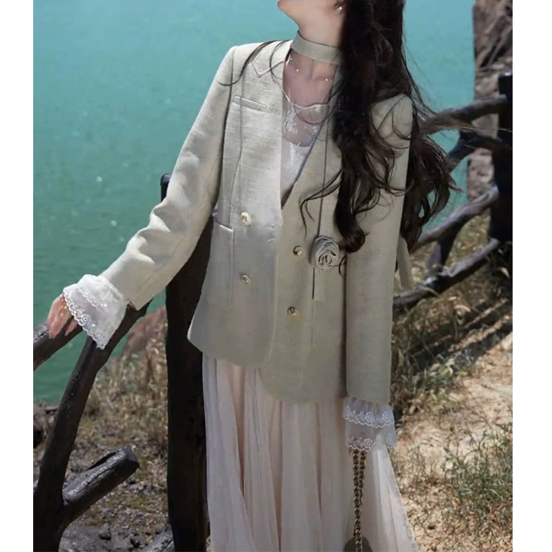 France style streamer business suit thin generous coat