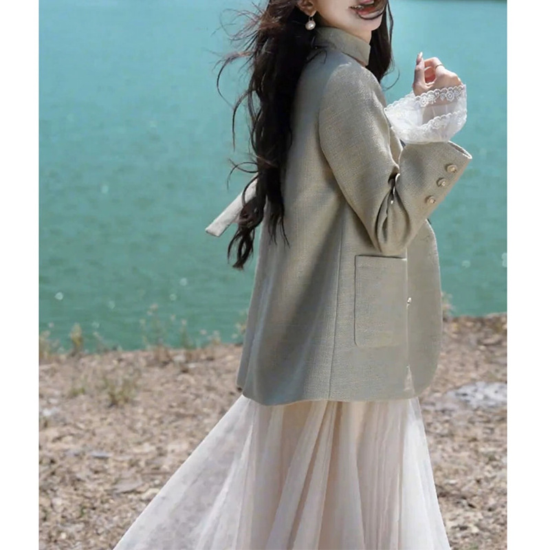 France style streamer business suit thin generous coat