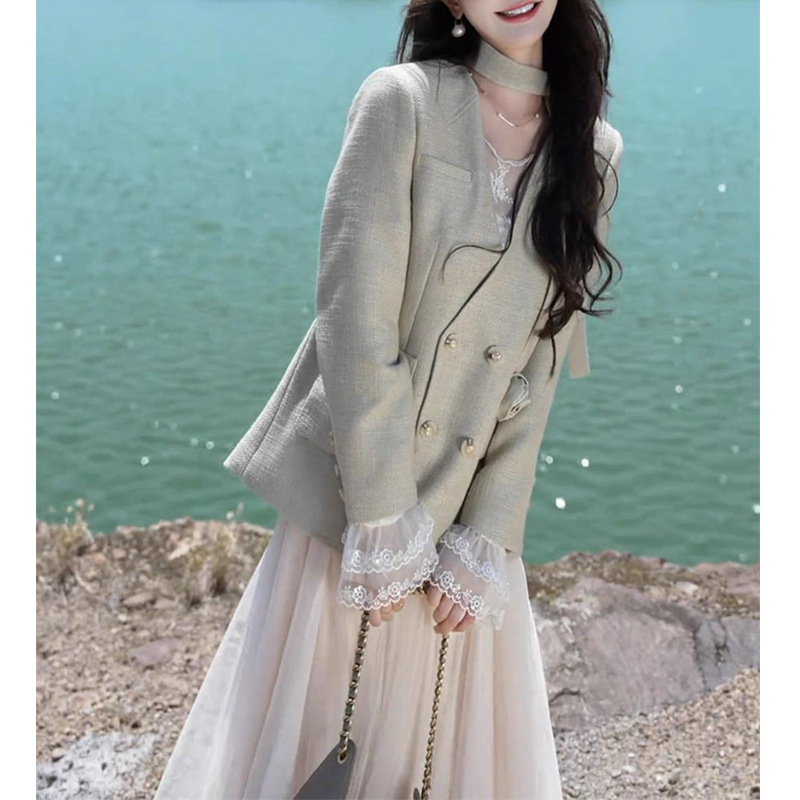 France style streamer business suit thin generous coat