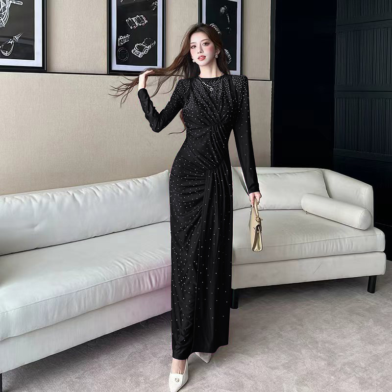 Package hip fashion long dress long sleeve autumn dress
