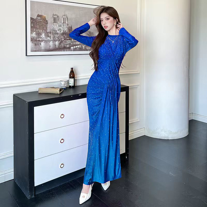 Package hip fashion long dress long sleeve autumn dress