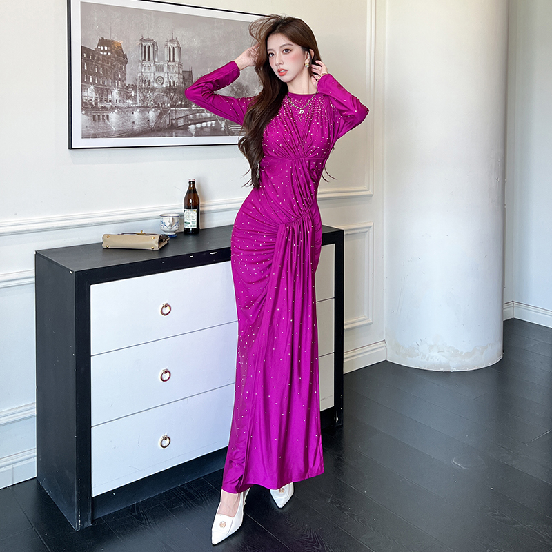 Package hip fashion long dress long sleeve autumn dress