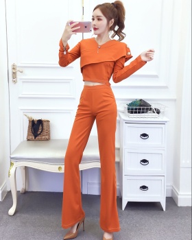 Temperament short long pants autumn and winter tops a set