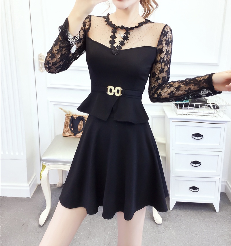 Gauze pinched waist strapless skirt sexy ladies tops a set