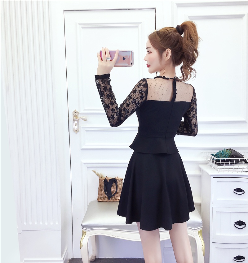 Gauze pinched waist strapless skirt sexy ladies tops a set