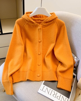 Western style fashion thick sweater hooded pure cardigan