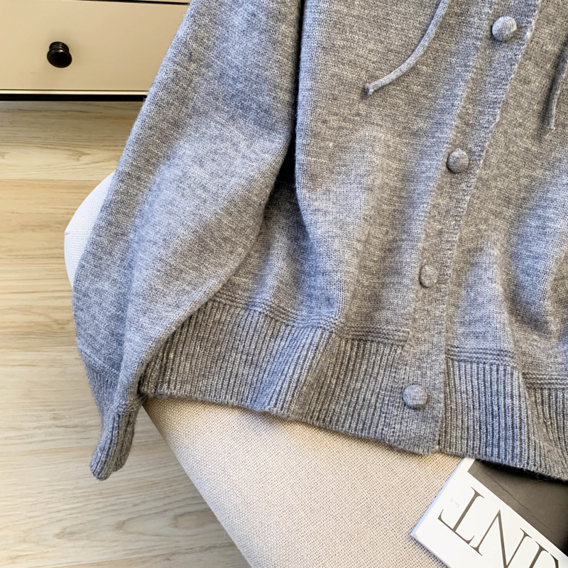 Western style fashion thick sweater hooded pure cardigan