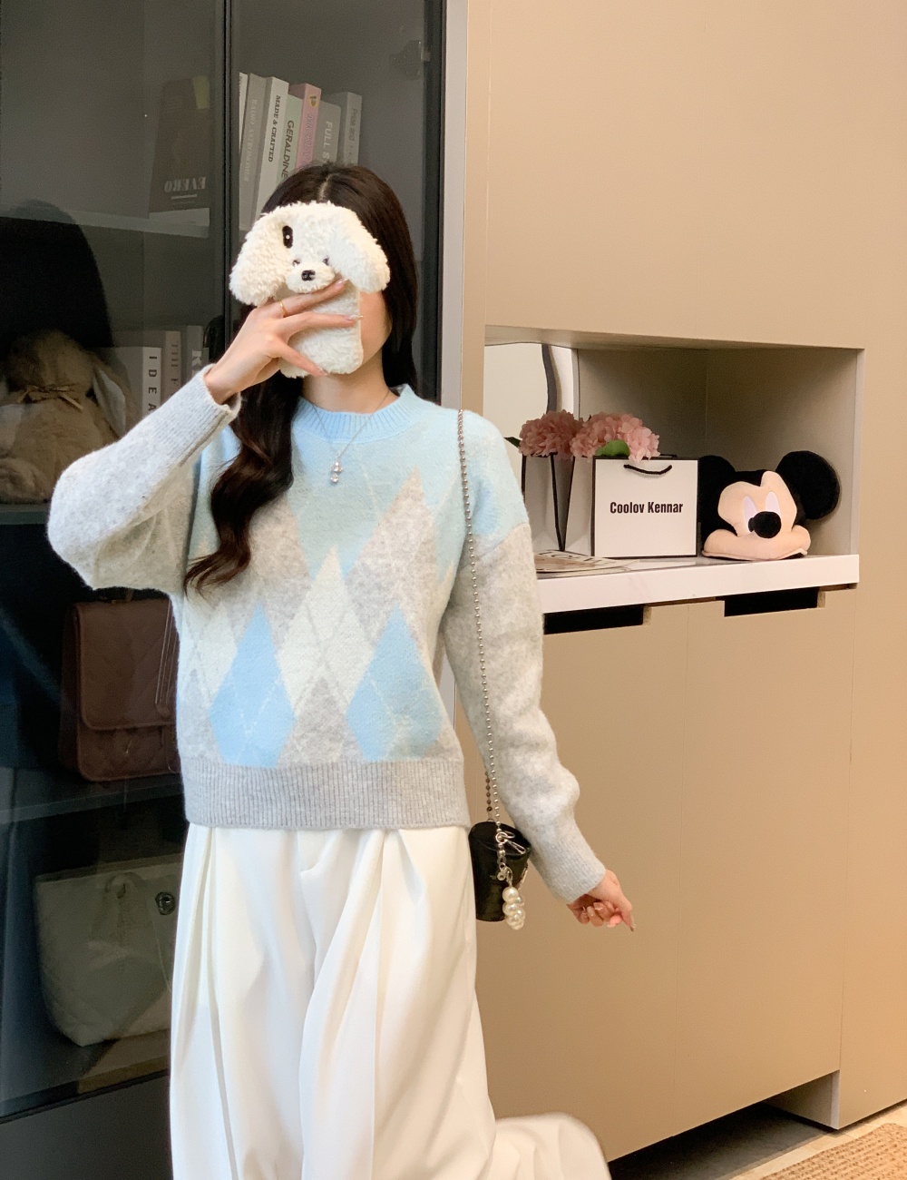 Western style sweater mixed colors tops for women