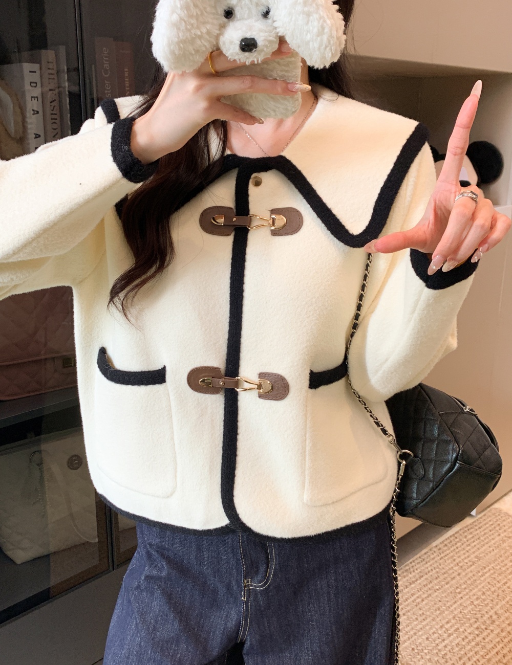 Casual tops imitation of mink velvet coat for women