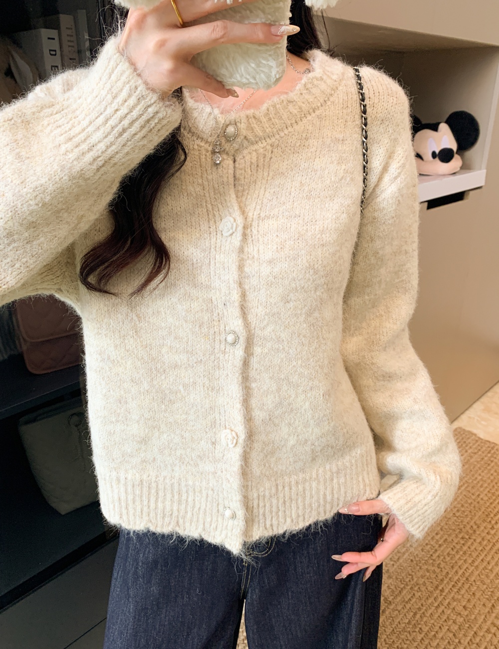 Long sleeve tender cardigan loose purple tops for women