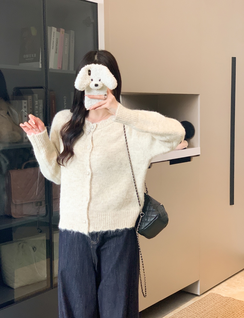 Long sleeve tender cardigan loose purple tops for women