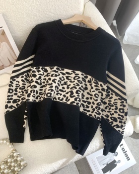 Loose autumn and winter tops thick splice sweater