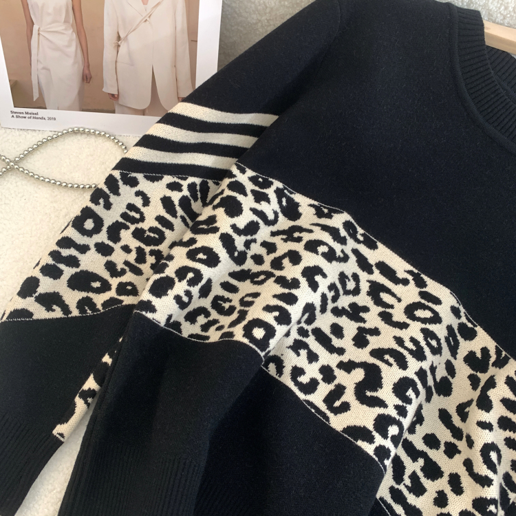 Loose autumn and winter tops thick splice sweater